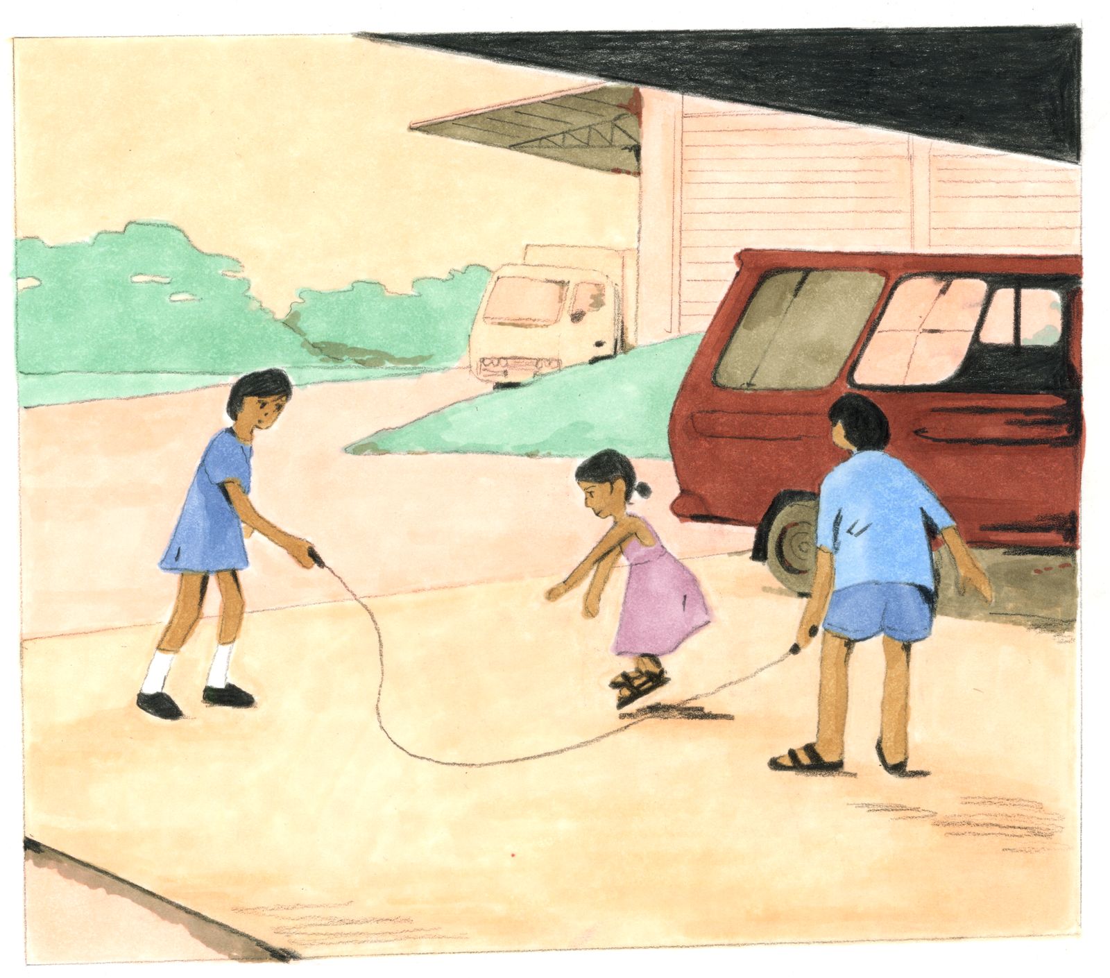 Childhood visit to the Philippines, pen/marker